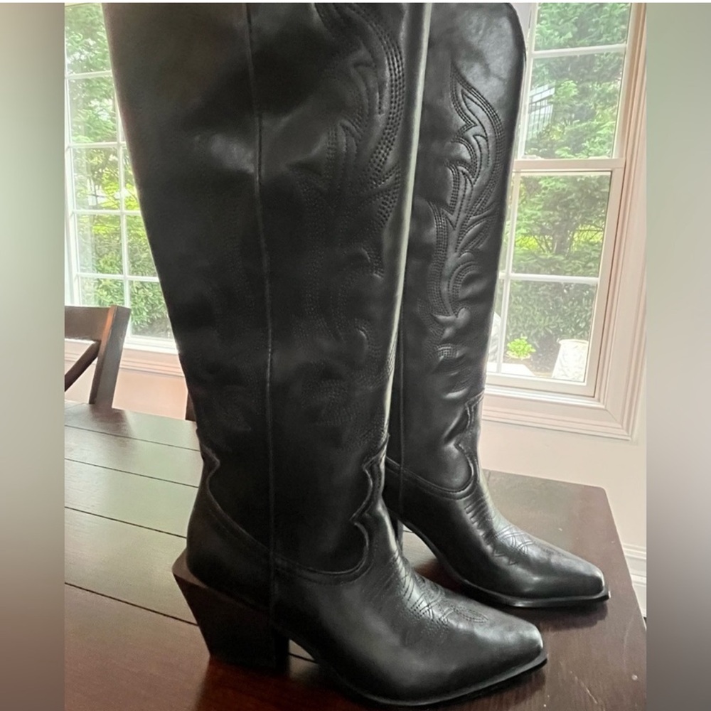 Aqua ace snip toe black cowboy boots. Never worn! - Picture 2 of 5